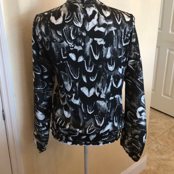 Michael Kors Black & White Long-sleeve Blouse - Picture 3 of 6
